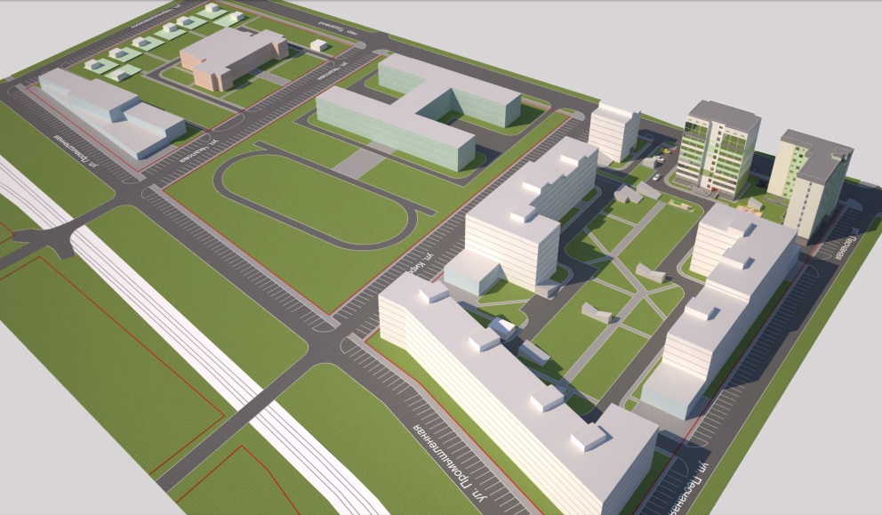 Жилой комплекс с детсадом и школой запроектировали в прибрежной части Барнаула